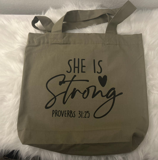 She Is Strong Tote Bag